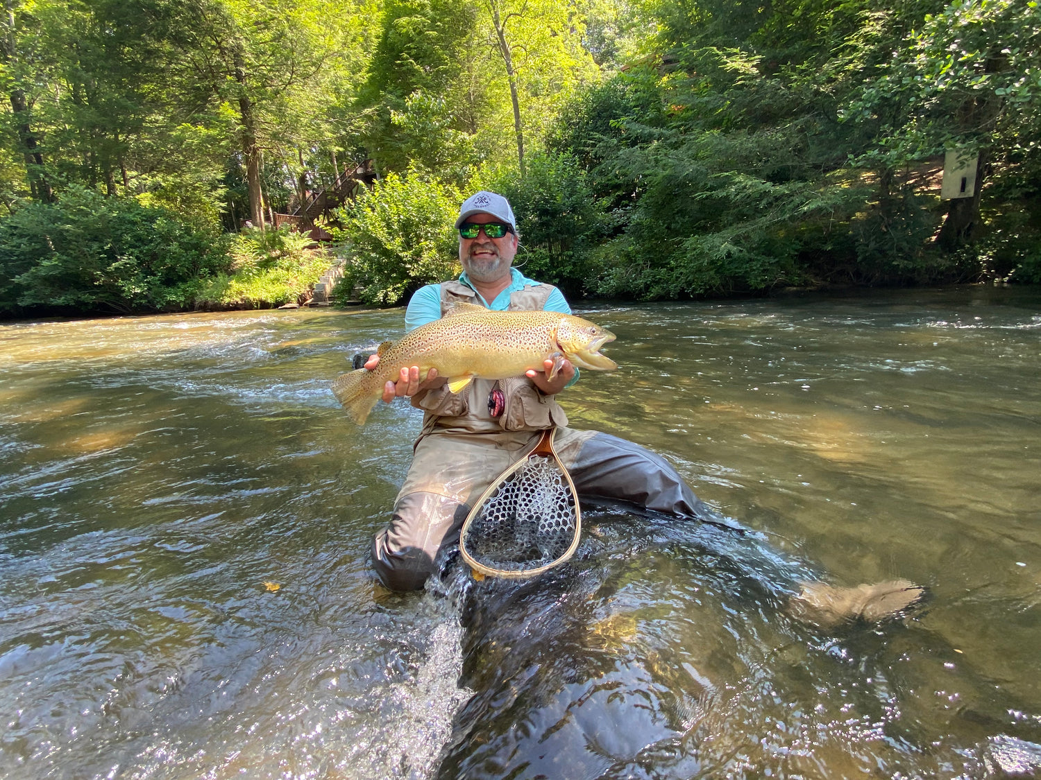 michael willett catches big brown trout on scorn