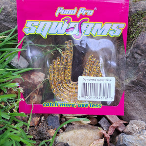 Sqworms™-Gold Flake Reusable Soft Plastics