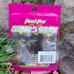 Sqworms™- Silver Flake Reusable Soft Plastics