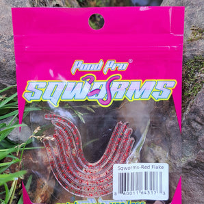 Sqworms™- Red Flake Reusable Soft Plastics