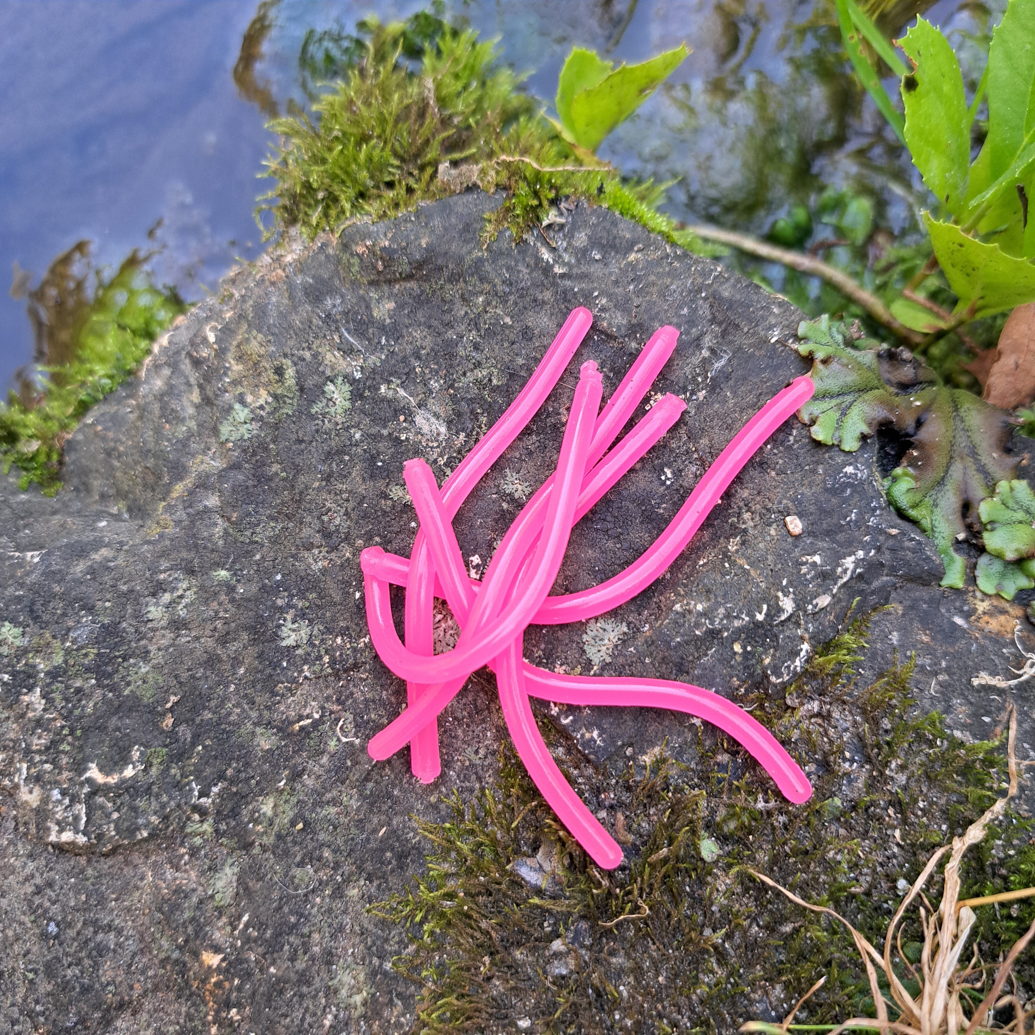 Sqworms™ – Bubble Gum Pink Reusable Soft Plastics for Walleye – Pond Pro® Baits