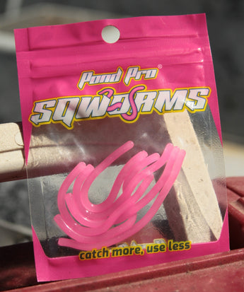Sqworms™ – Bubble Gum Pink Reusable Soft Plastics for Walleye – Pond Pro® Baits